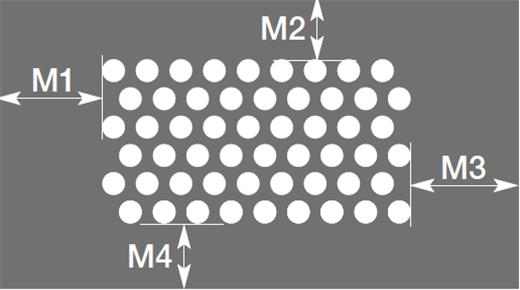 Perforated sheet with margins