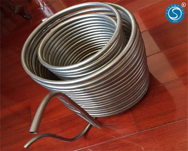 coiled stainless steel tube