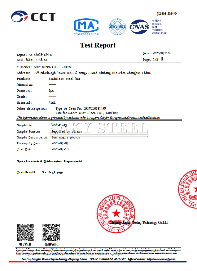 316 L   _Stainless steel bar