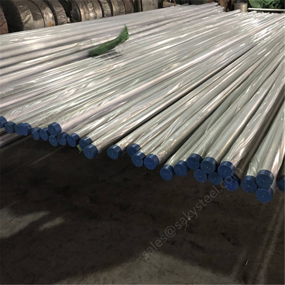 EP stainless steel clean tubes with protective sleeves and blue end caps
